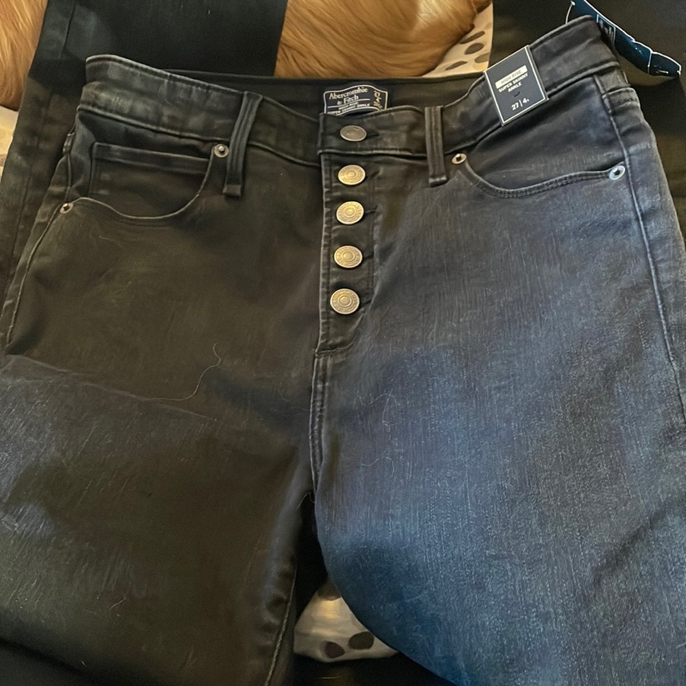 Abercrombie high rise black skinny jeans